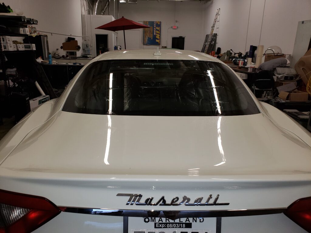 Maserati Ghibli with Best Ceramic Window Tinting installed,